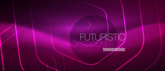 Neon glowing wave, magic energy and light motion background. Vector wallpaper template