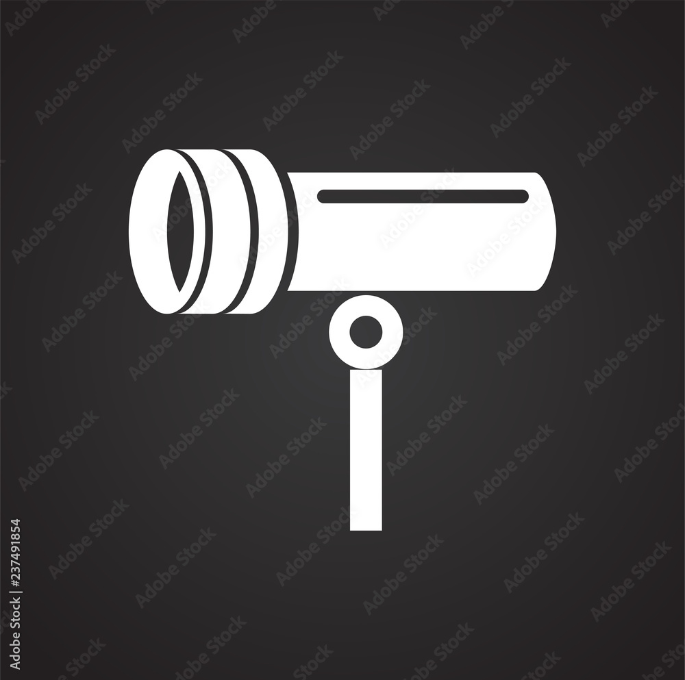 Poster studio flash light icon on black background for graphic and web design, modern simple vector sign. i