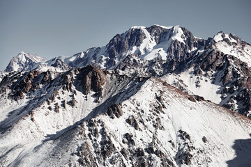 Fototapeta na wymiar Landscape of snowy mountains