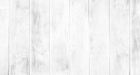 Naklejka premium White wood floor texture and background.