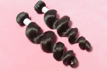 Loose wavy spiral black human hair weaves extensions bundles