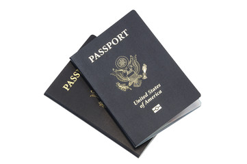 close up on passport of USA