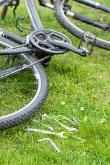 Fototapeta na wymiar set of keys for bike repairs