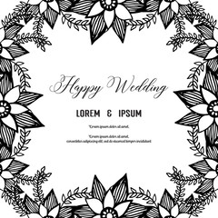 Floral borders for wedding hand draw vector illustration