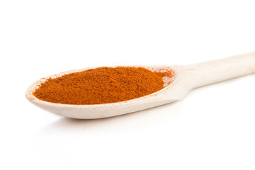 dry paprika on a spoon