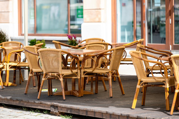 a table and four chairs