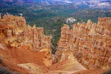Beautiful aerial view of Bryce Canyon 