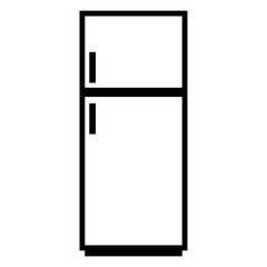 Refrigerator icon on white.