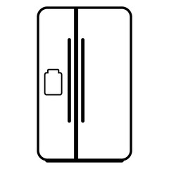 Refrigerator icon on white.