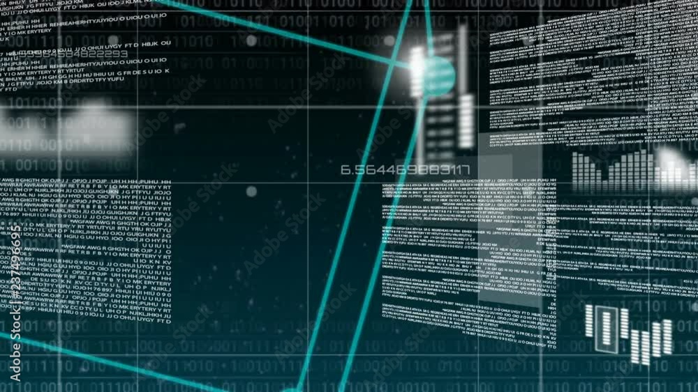 Aufkleber digital animation of interface and connecting line 4k