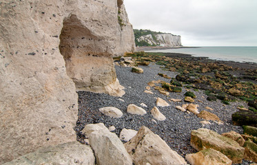 Small cave at White Cliffs of Dover in England