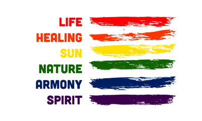 Life healing sun nature harmony spirit meaning of LGBT Flag Colours 