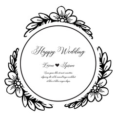 branches decorative wreath and frame for wedding vector