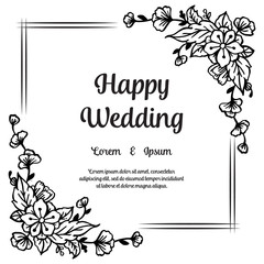 Obraz premium invitation card for wedding with floral hand draw vector