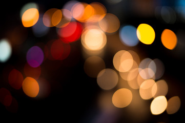 beautiful bokeh lighting in urban city