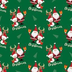 Christmas holiday season seamless pattern.