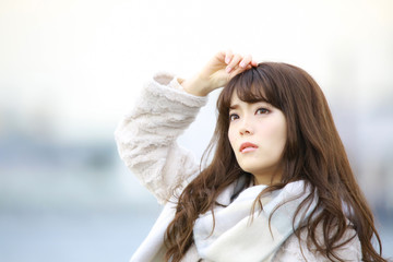 Naklejka premium 女性ポートレート