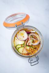 Courgette Onion and Pickles