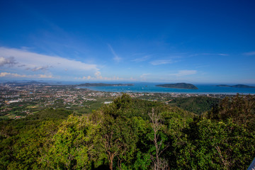 Natural background, panoramic view, panoramic nature (mountains, trees, sea, sky) is a beautiful sight to see in a group trip or a solo trip.