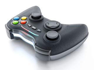 Generic game controller isolated on white background. 3D illustration