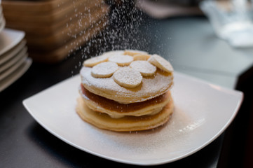 Fototapeta na wymiar sweet homemade pancake is delicious