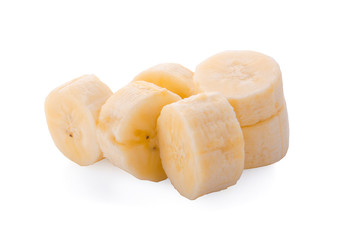 Banana slices isolated on white Clipping Path