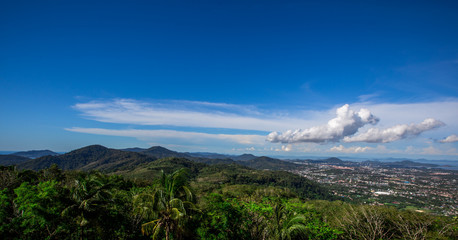 Natural background, panoramic view, panoramic nature (mountains, trees, sea, sky) is a beautiful sight to see in a group trip or a solo trip.