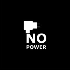 No Power icon or logo on dark background