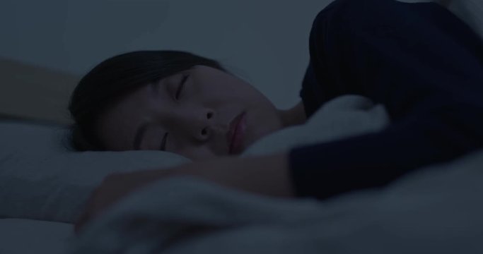 Woman sleep on the bed