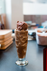 chocolate frappe with chocolate ice cream