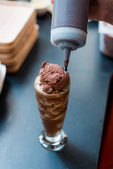 chocolate frappe with chocolate ice cream