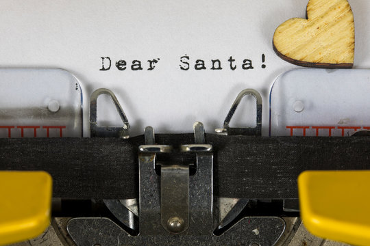 Dear Santa Printed on an Old Vintage Typewriter