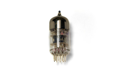 One glass vacuum radio tube triode 6N3P  for receivers and amplifiers from USSR  isolated on white...