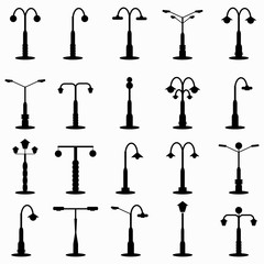 street lights isolated monochrome symbols abstract illustration