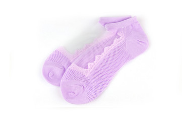 Socks with pattern. Women's socks isolated on white background