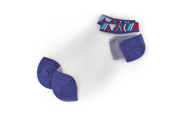 Socks with pattern. Women's socks isolated on white background