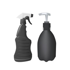 Plastic bottle with dispenser and spray.