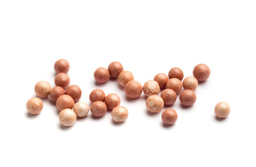 Cosmetics blush ball isolated on white