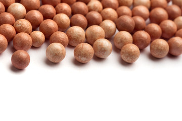 Cosmetics blush ball isolated on white