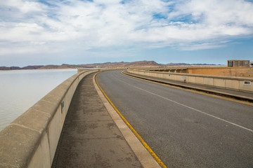 Gariep dam on the Orange River in South Africa, the largest dam in South Africa