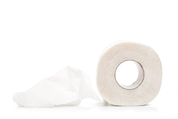 Roll Of Toilet Paper Isolated On White Background