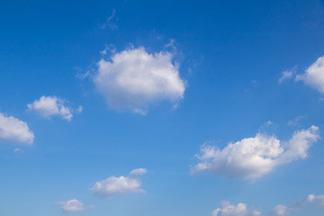 Deep blue sky and white cloud background.Abstract nature background.