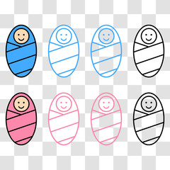 Baby wrapped in blanket