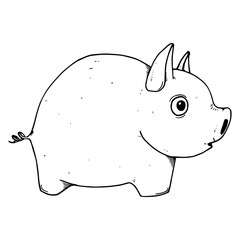 Pig is the symbol of the new year. Vector illustration of a pig. Icon funny pig symbol of chinese new year.