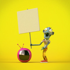 Zombie and media - 3D Illustration