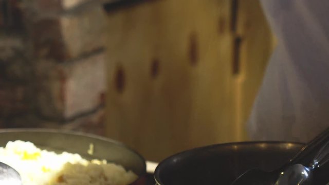 dolma is put on plate for serving