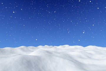 White snowy field snowfall winter background.