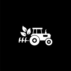 Tractor logo icon or logo on dark background