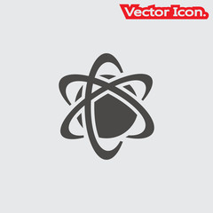 atom icon isolated sign symbol and flat style for app, web and digital design. Vector illustration.