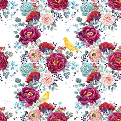 Watercolor floral pattern